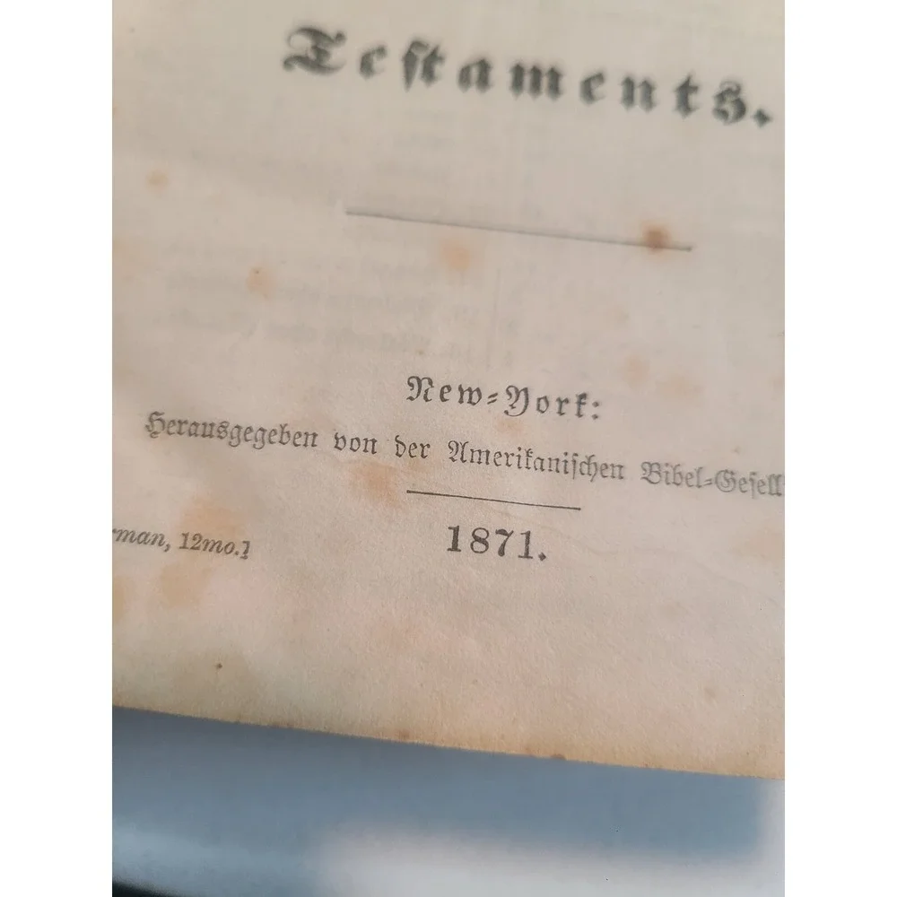 1871 German Bible Great Condition! Die Bible Old And New Testament Free Shipping